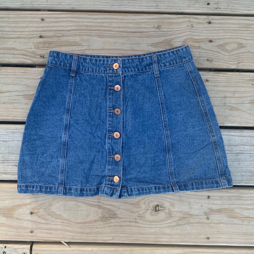 Button down jean skirt